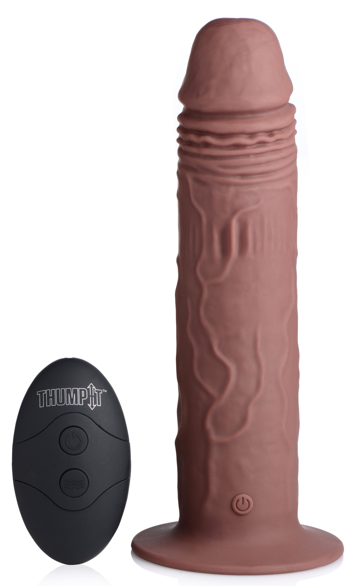 7X Remote Control Vibrating and Thumping Dildo - Dark - Image 5