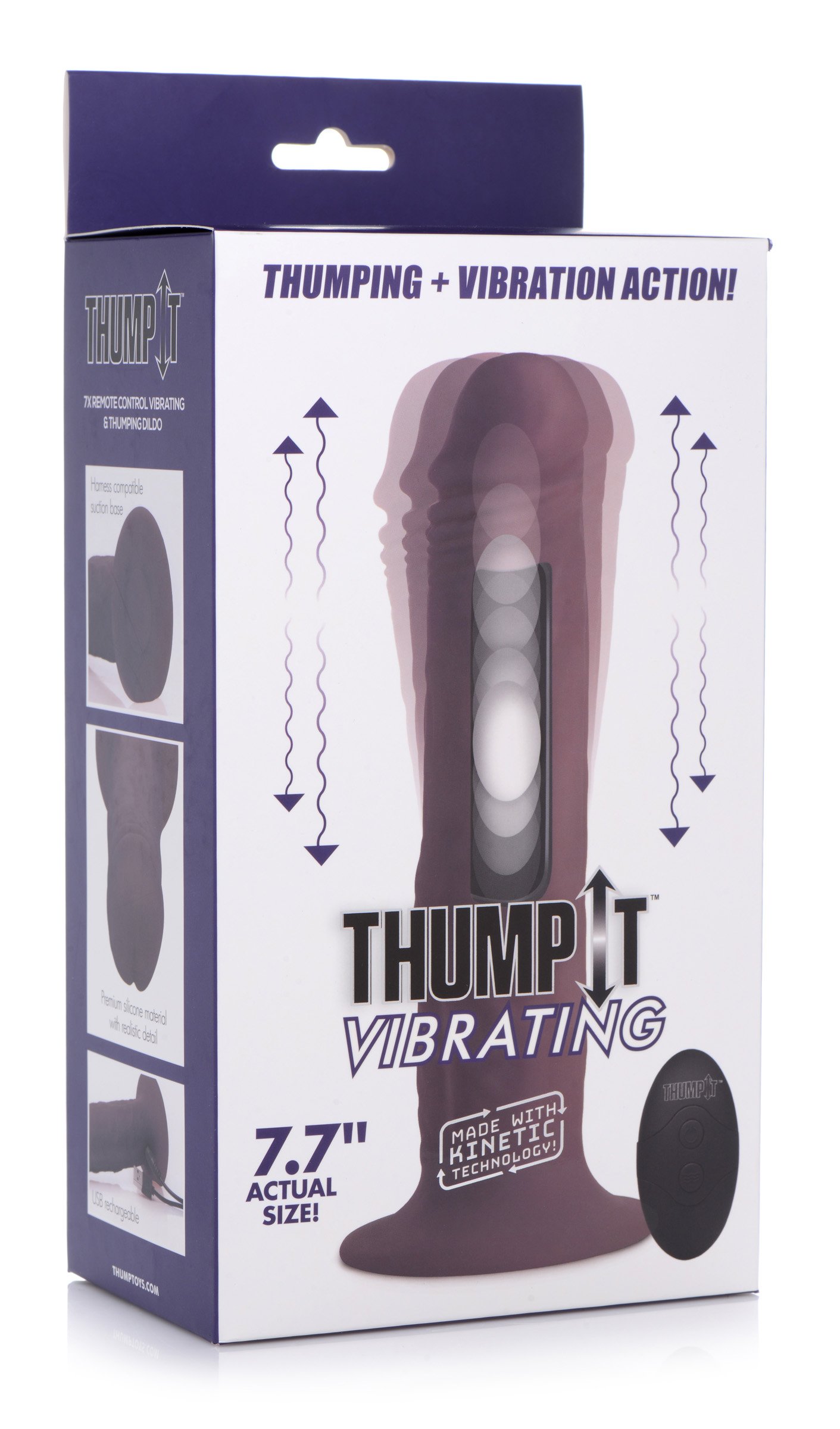 7X Remote Control Vibrating and Thumping Dildo - Dark - Image 9