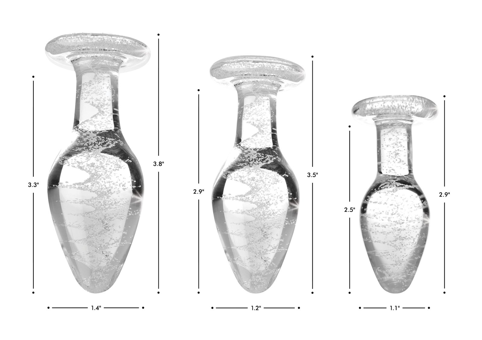 Glow-In-The-Dark Glass Anal Plug - Small - Image 4