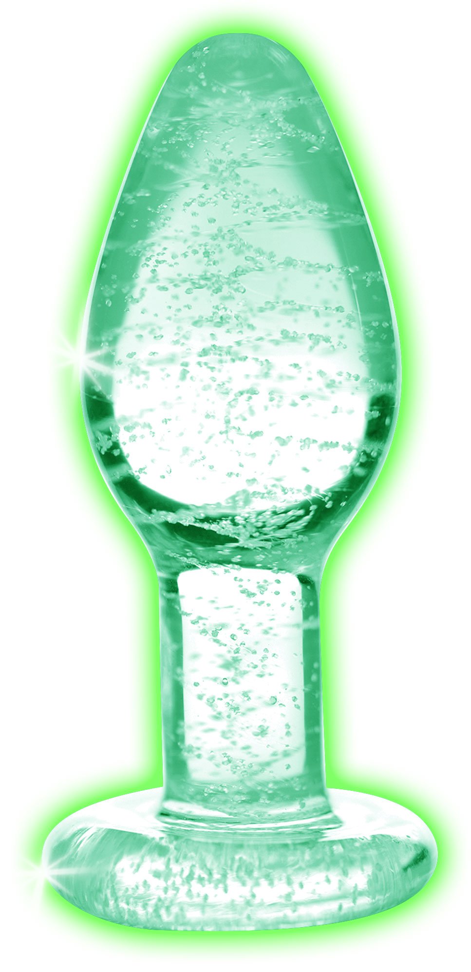 Glow-In-The-Dark Glass Anal Plug - Small - Image 2