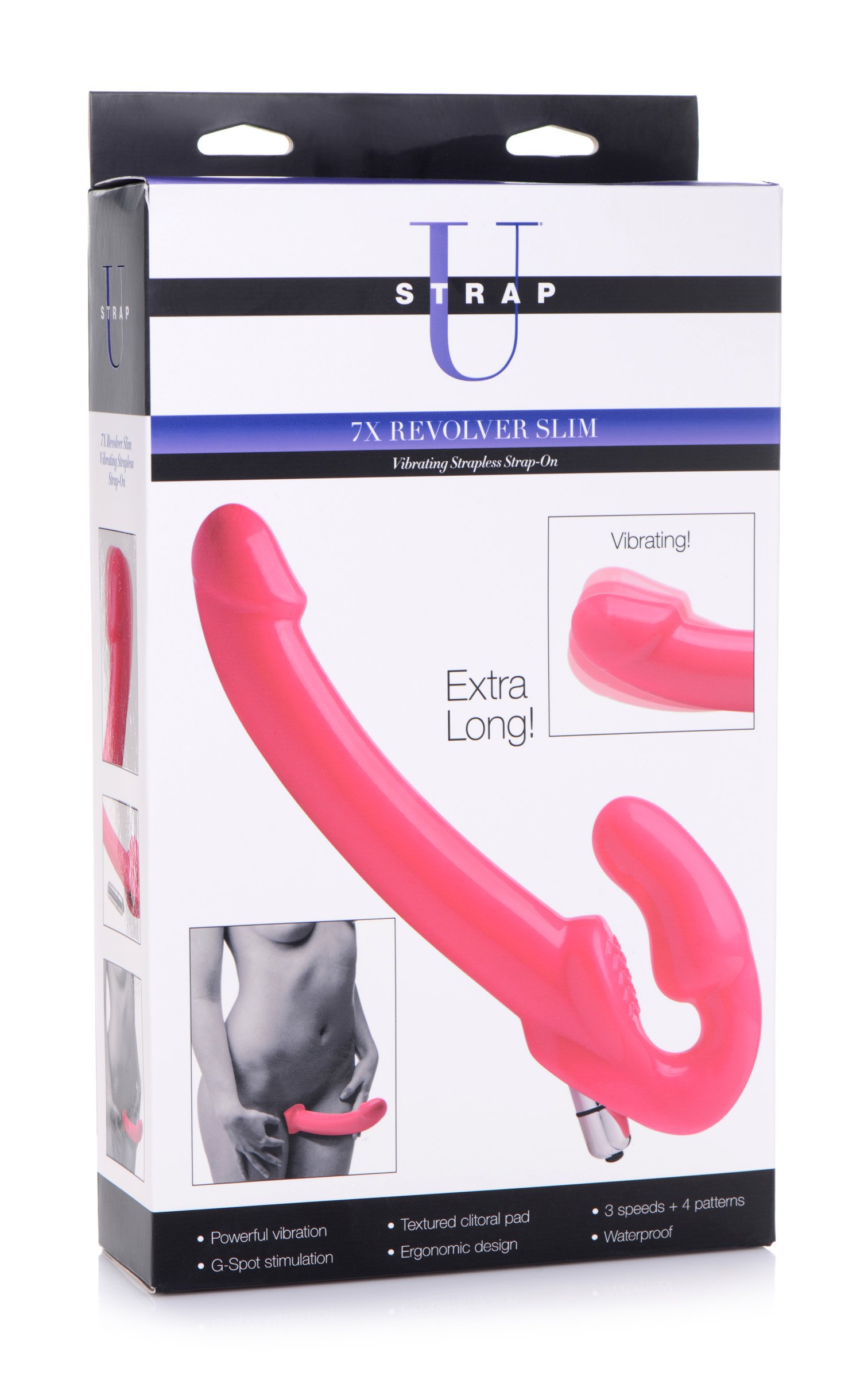 7X Revolver Slim 8 inch Vibrating Strapless Strap-on - Image 10