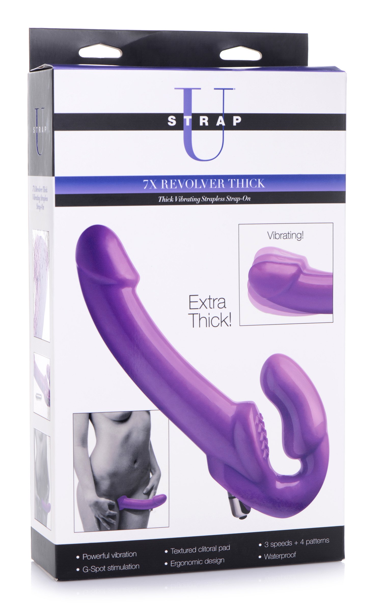 7X Revolver 2 Inch Thick Vibrating Strapless Strap-on - Image 9