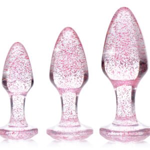 Glitter Gem Anal Plug Set - Pink