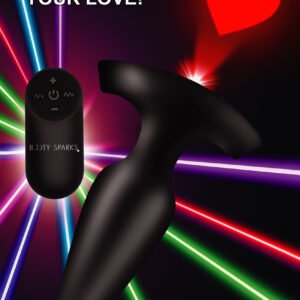 28X Laser Heart Silicone Anal Plug with Remote â€“ Large