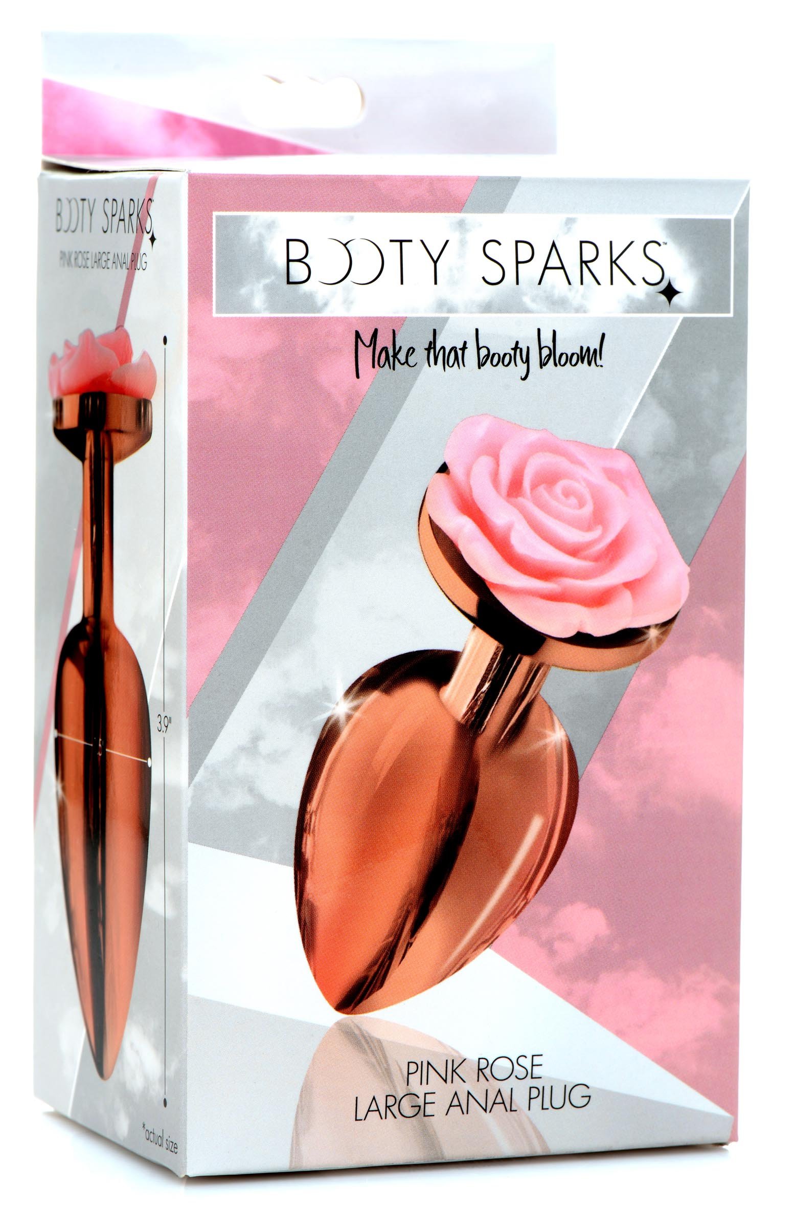 Rose Gold Anal Plug with Pink Flower - Large - Image 7