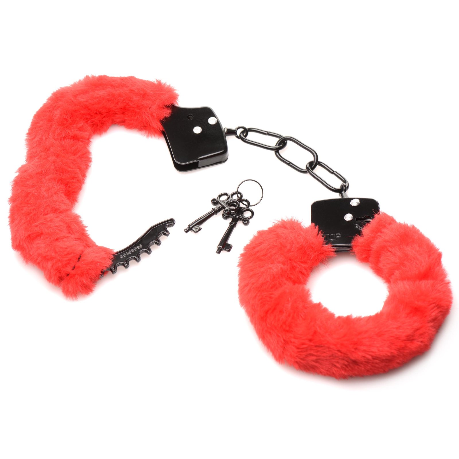Cuffed In Fur Furry Handcuffs - Red - Image 6