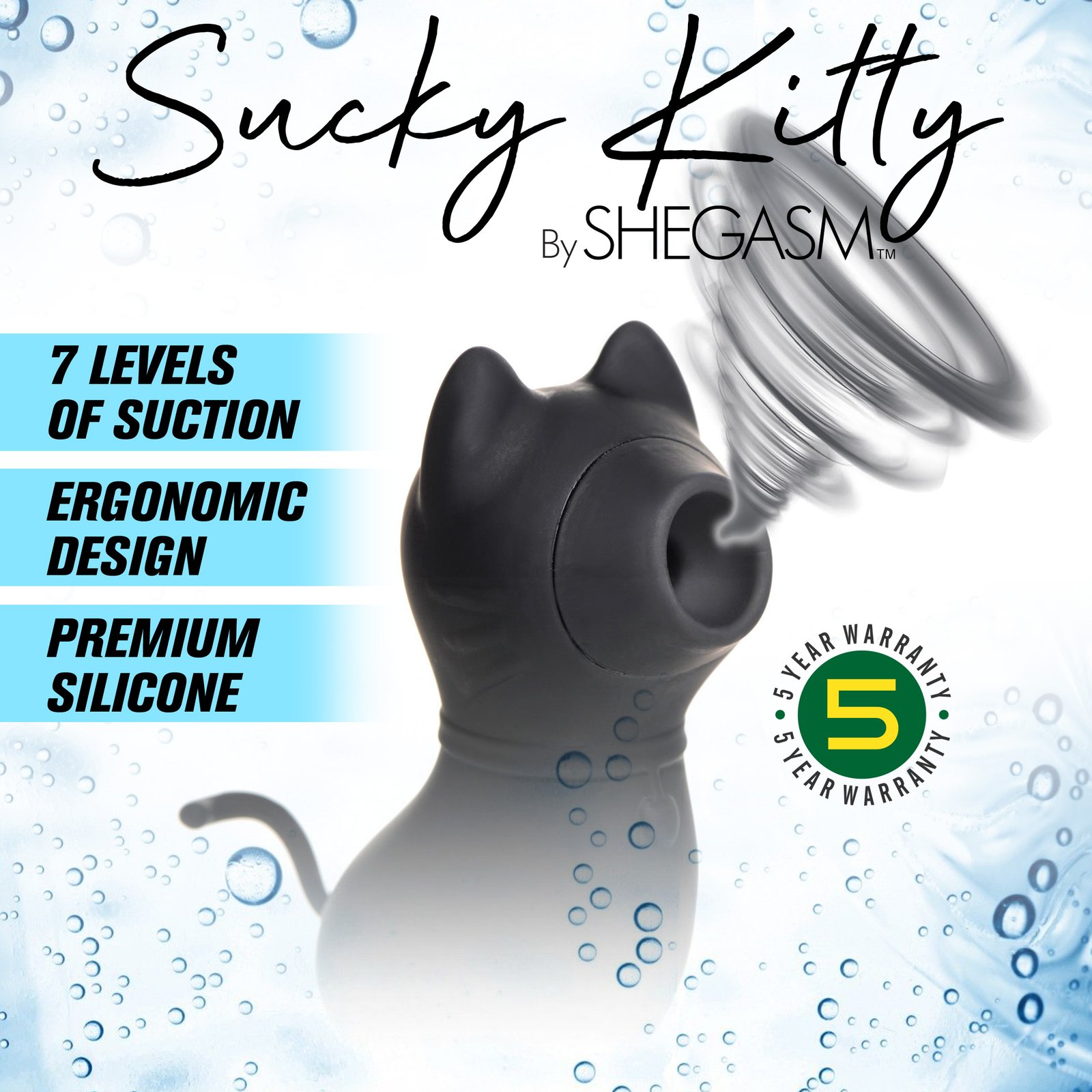 Sucky Kitty Silicone Clitoral Stimulator - Black - Image 3
