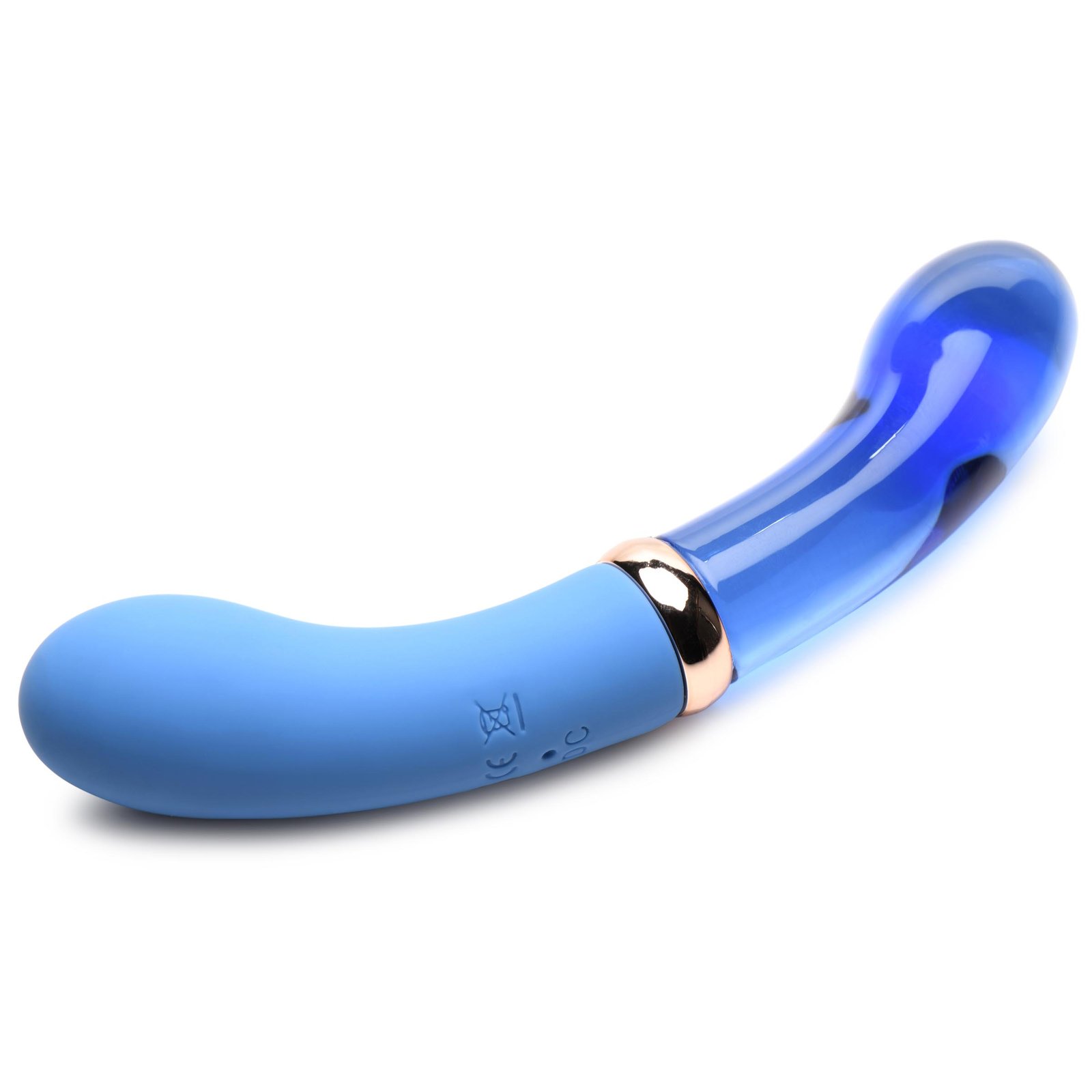 10X Bleu Dual Ended G-Spot Silicone and Glass Vibrator - Image 6