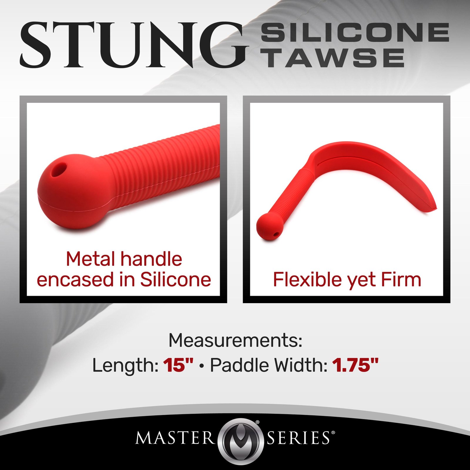 Stung Silicone Tawse - Red - Image 3