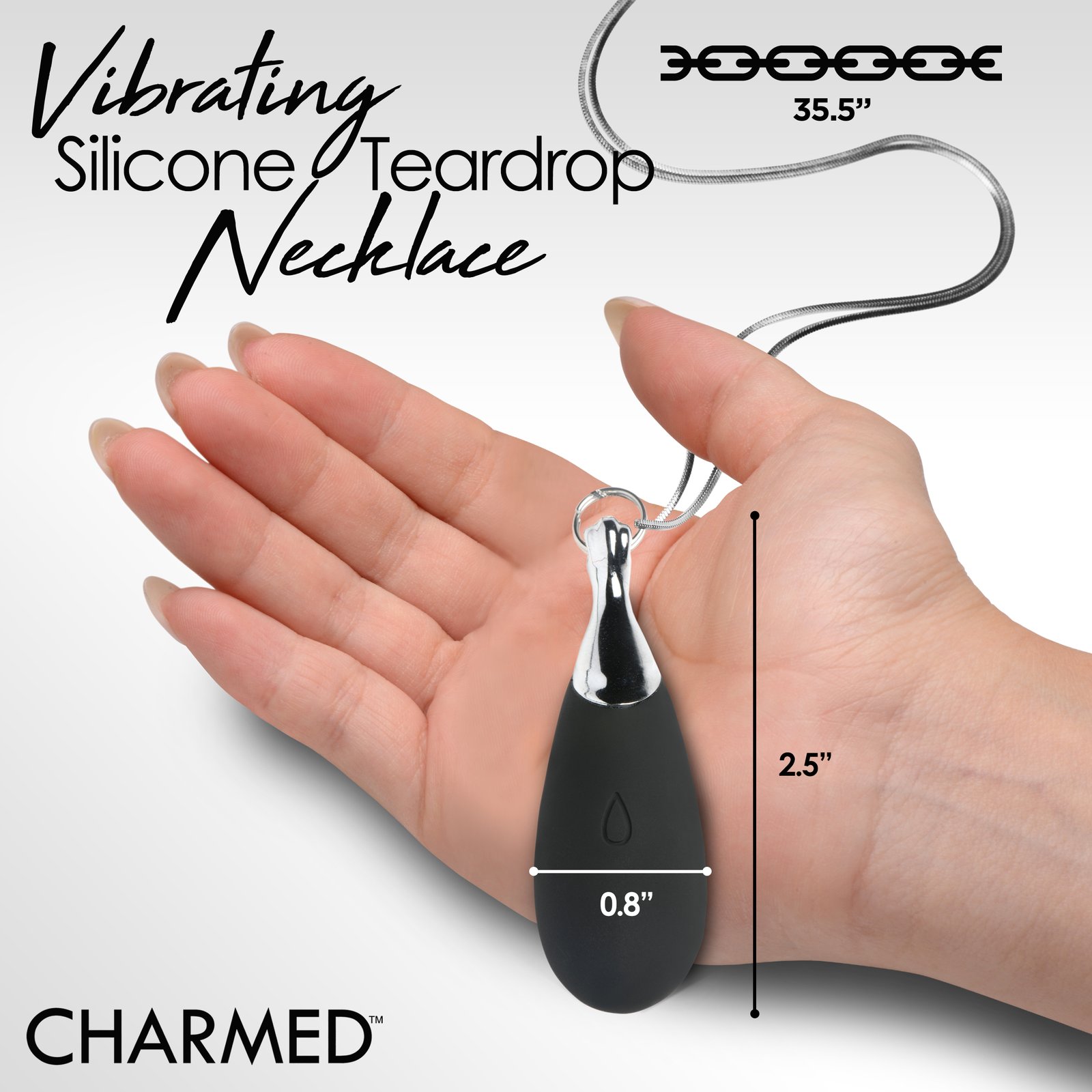 10X Vibrating Silicone Teardrop Necklace - Image 4