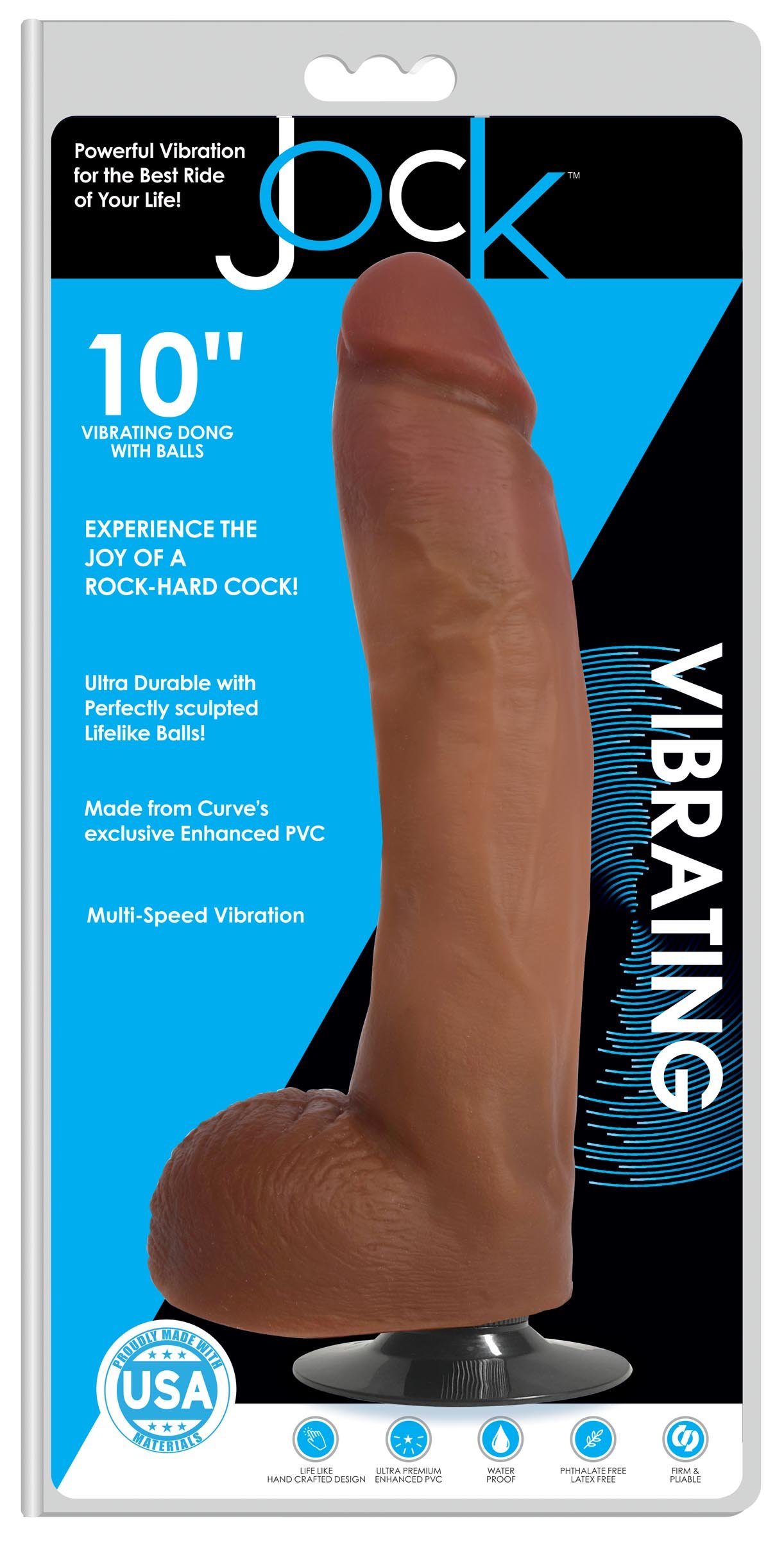 Jock Medium Vibrating Dildo with Balls - 10 Inch - Image 3