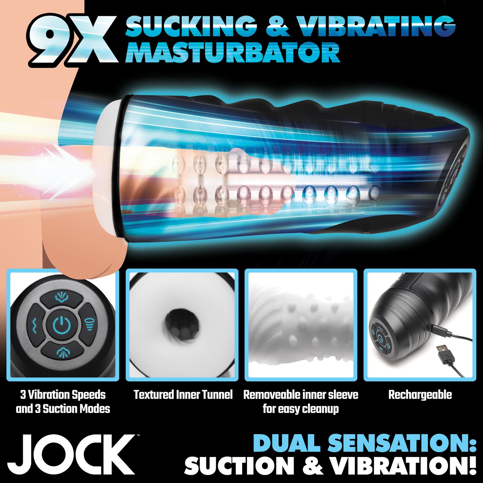 9X Sucking and Vibrating Masturbator - Image 5
